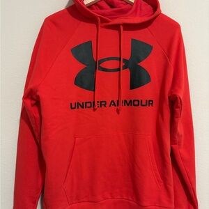 #137 Under Armour Hoodie Mens MEDIUM Red Sweatshirt Pullover